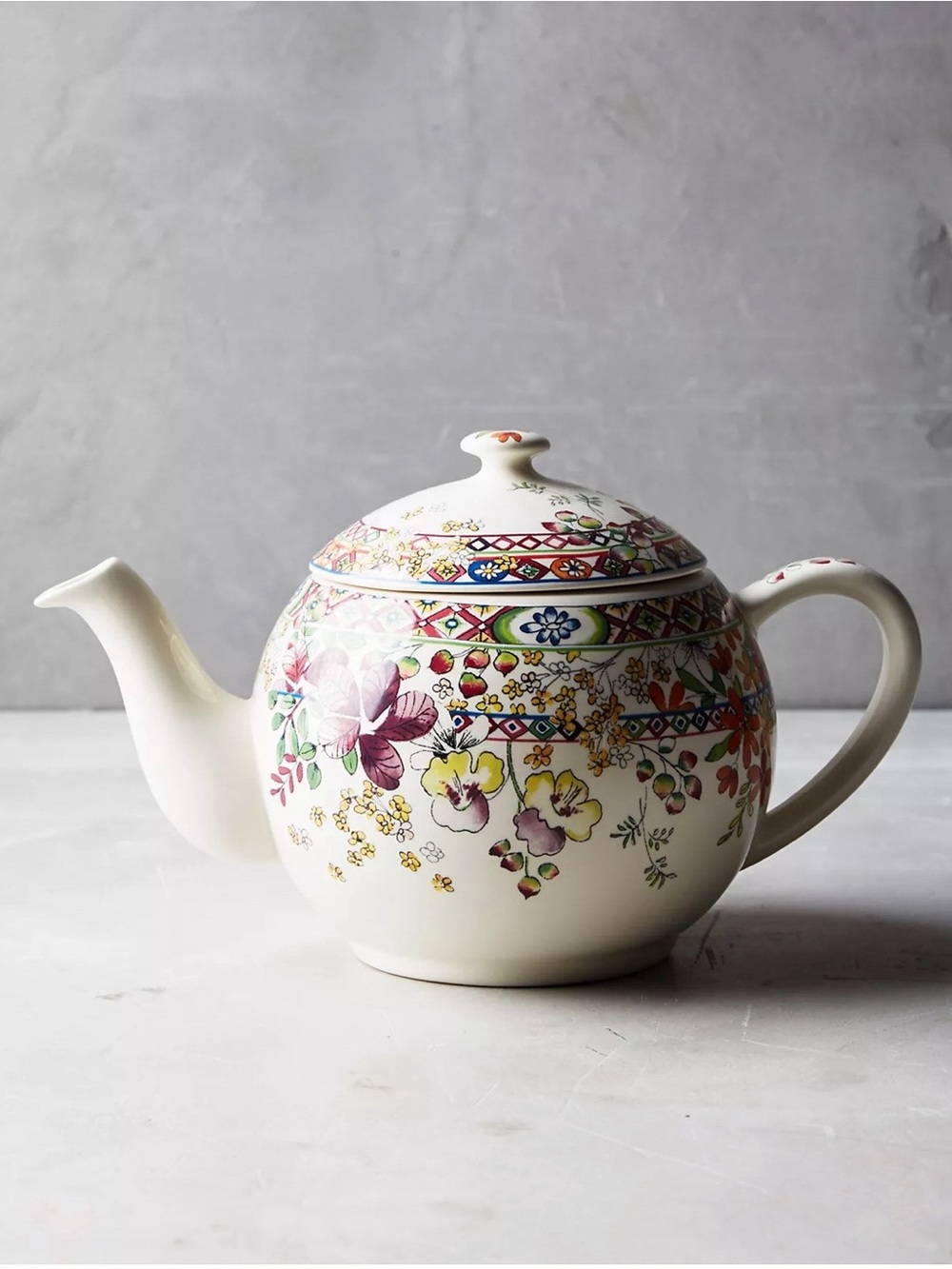 Gien Bagatelle Floral Porcelain Teapot | Rare French Country Cottagecore Tea Pot